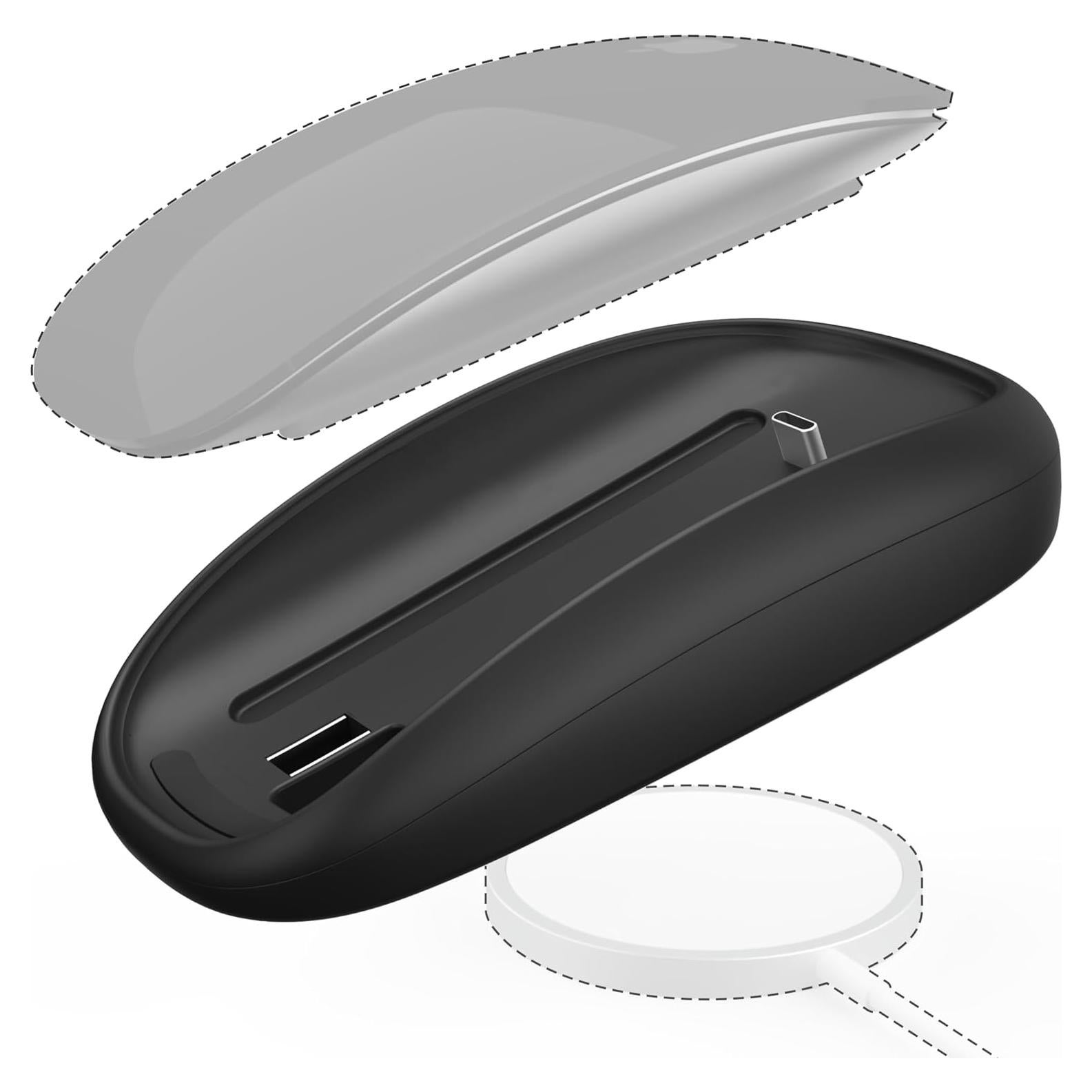 Cargador Inalámbrico TATOFY para Magic Mouse 2 USB-C Negro