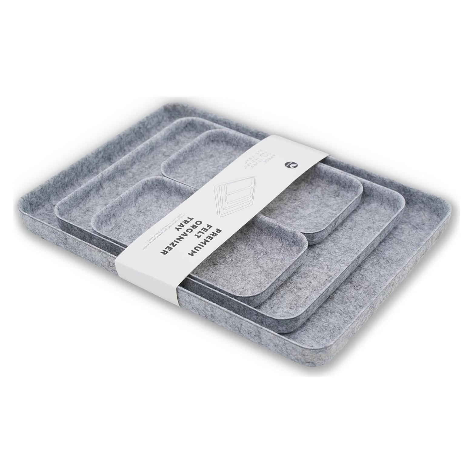 Organizador de escritorio Welaxy EDC Catchall 4 piezas fieltro gris