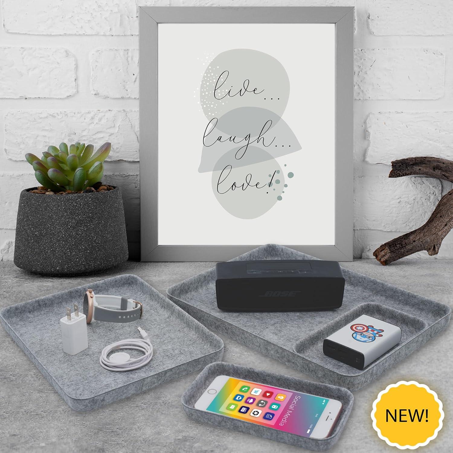 Organizador de escritorio Welaxy EDC Catchall 4 piezas fieltro gris