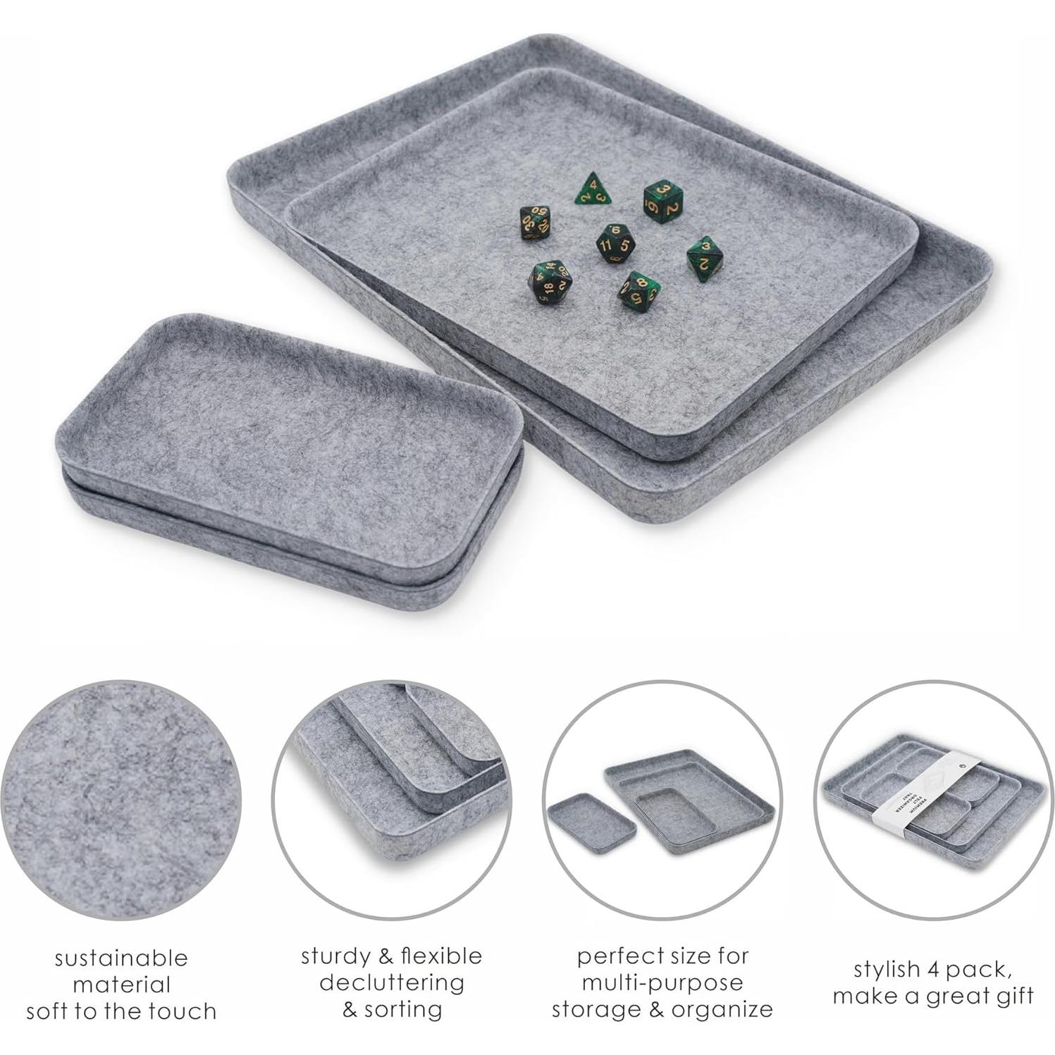 Organizador de escritorio Welaxy EDC Catchall 4 piezas fieltro gris