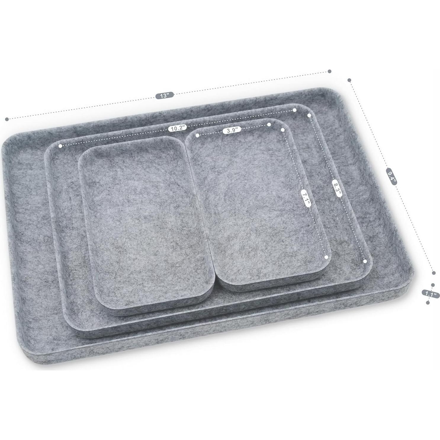 Organizador de escritorio Welaxy EDC Catchall 4 piezas fieltro gris