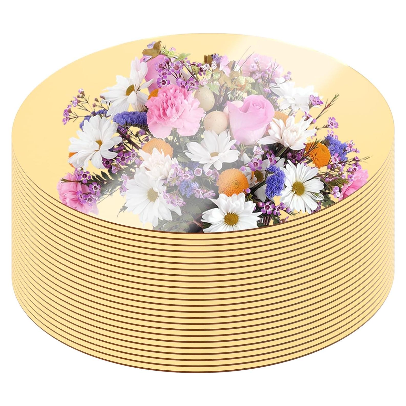 Juego de 24 Espejos Redondos YMHPRIDE 25.4 cm Dorado