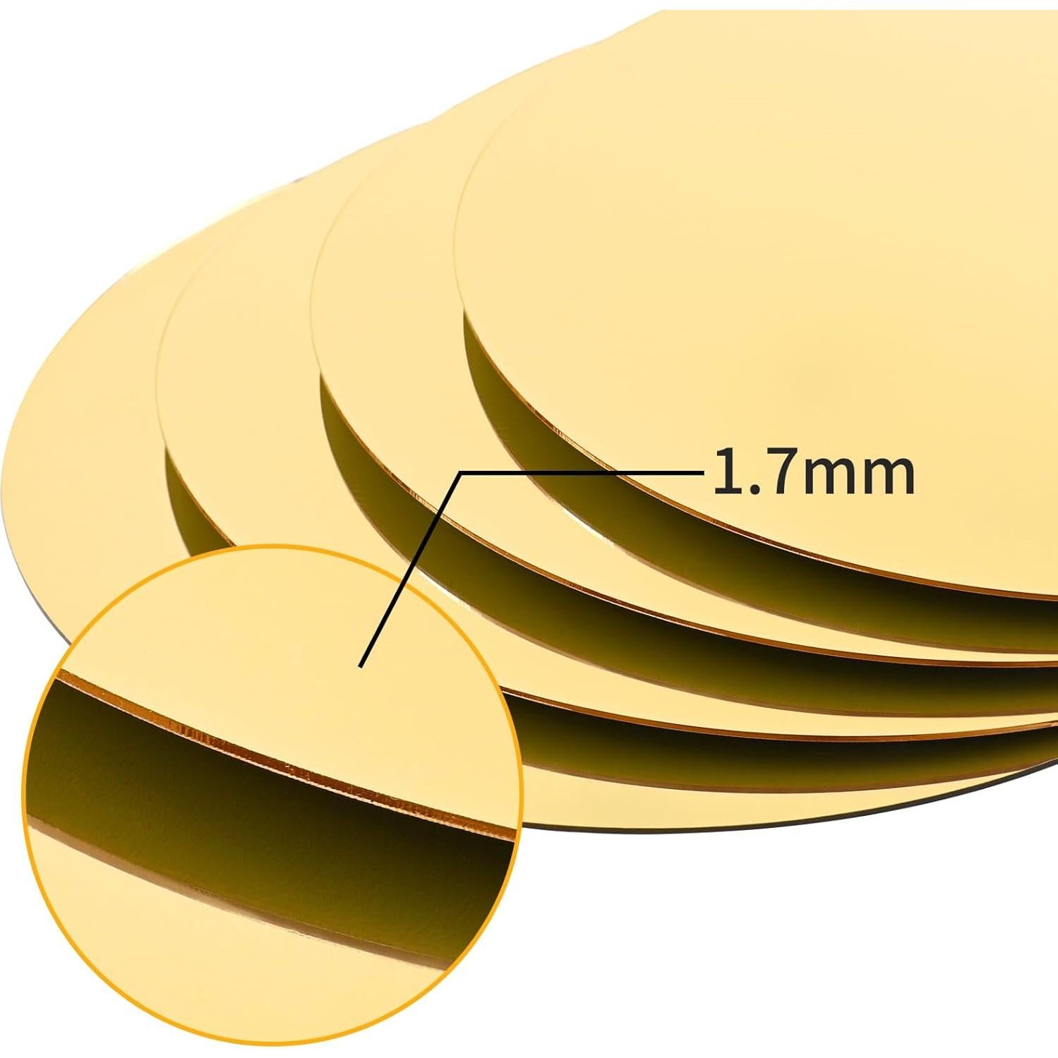 Juego de 24 Espejos Redondos YMHPRIDE 25.4 cm Dorado