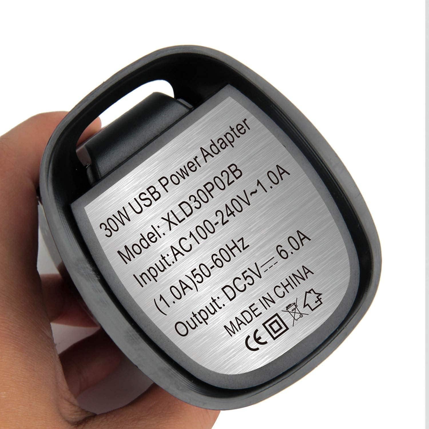 Cargador de pared USB 6 puertos Wyness carga rápida negro