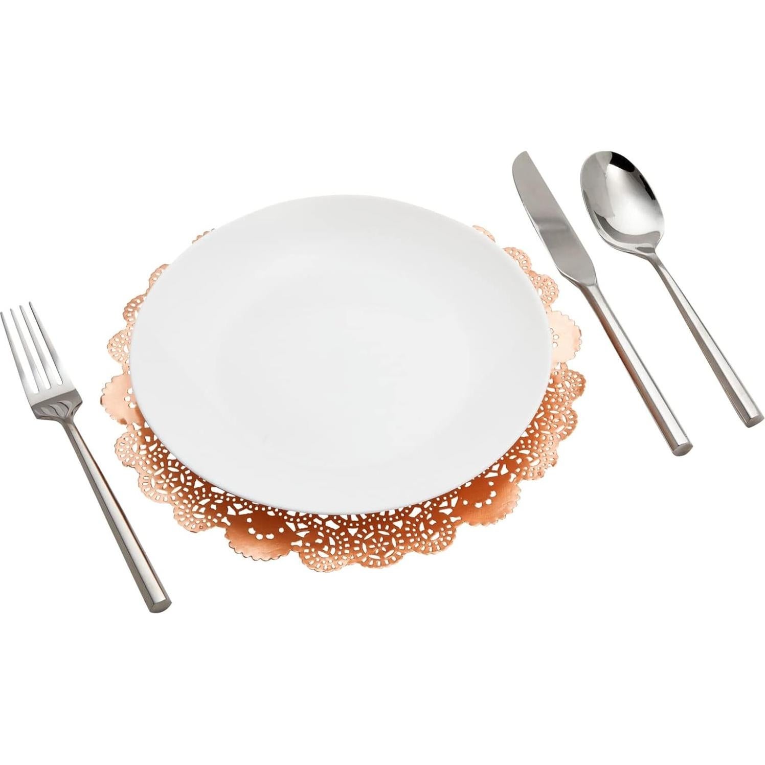 Juvale 100 Manteles Individuales Cobre Rosa 25.4 cm Redondos