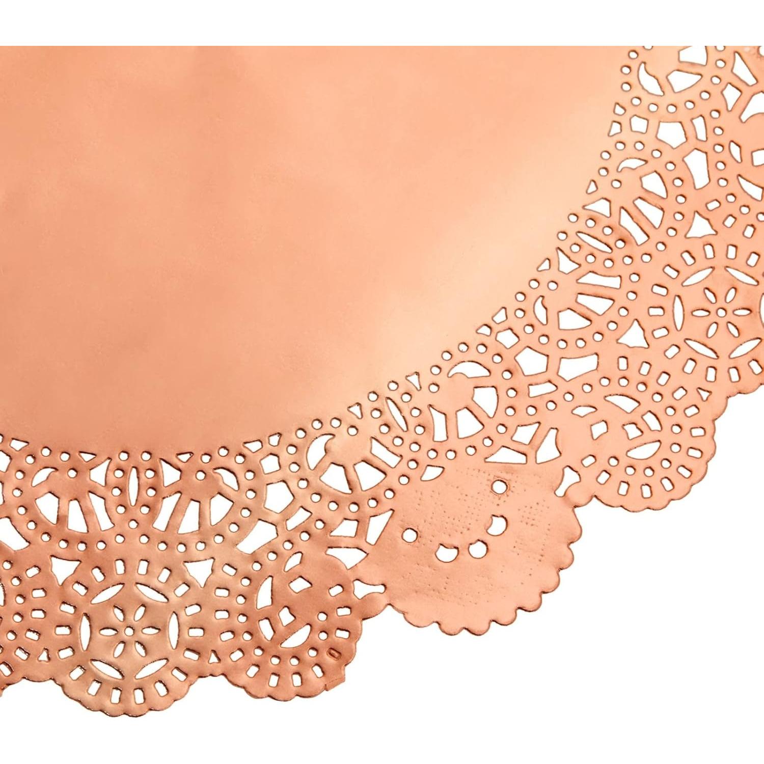 Juvale 100 Manteles Individuales Cobre Rosa 25.4 cm Redondos