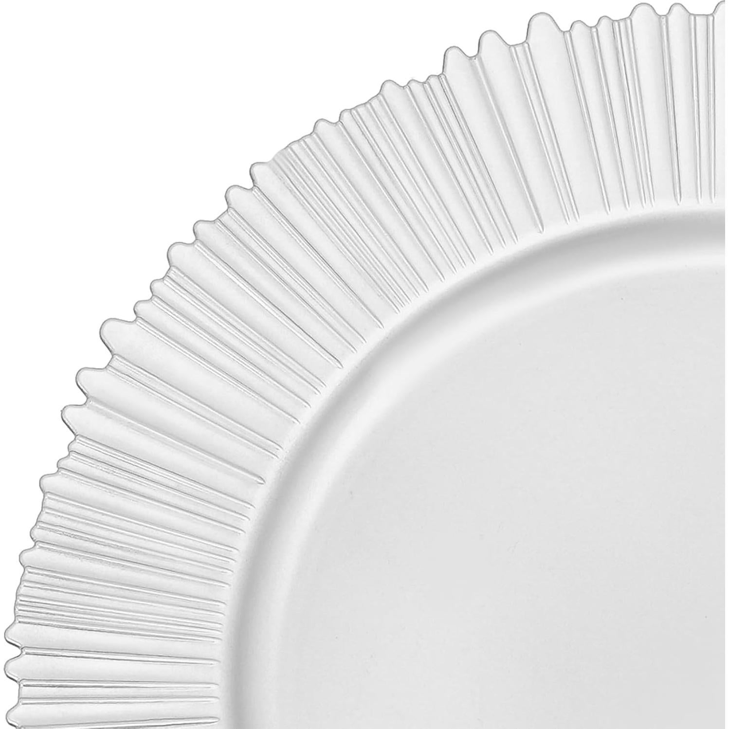 Set de 100 Platos Cargadores Redondos NEATOOM 33 cm Plata
