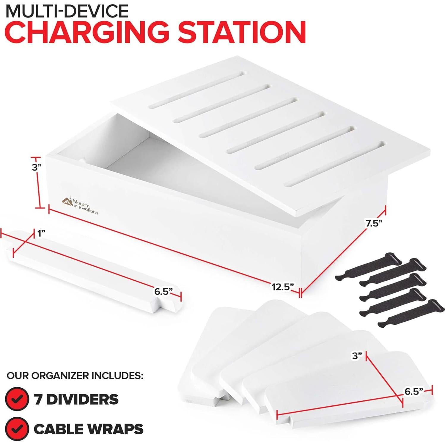 Estación de Carga de Madera Bambú Innovaciones Modernas Blanco