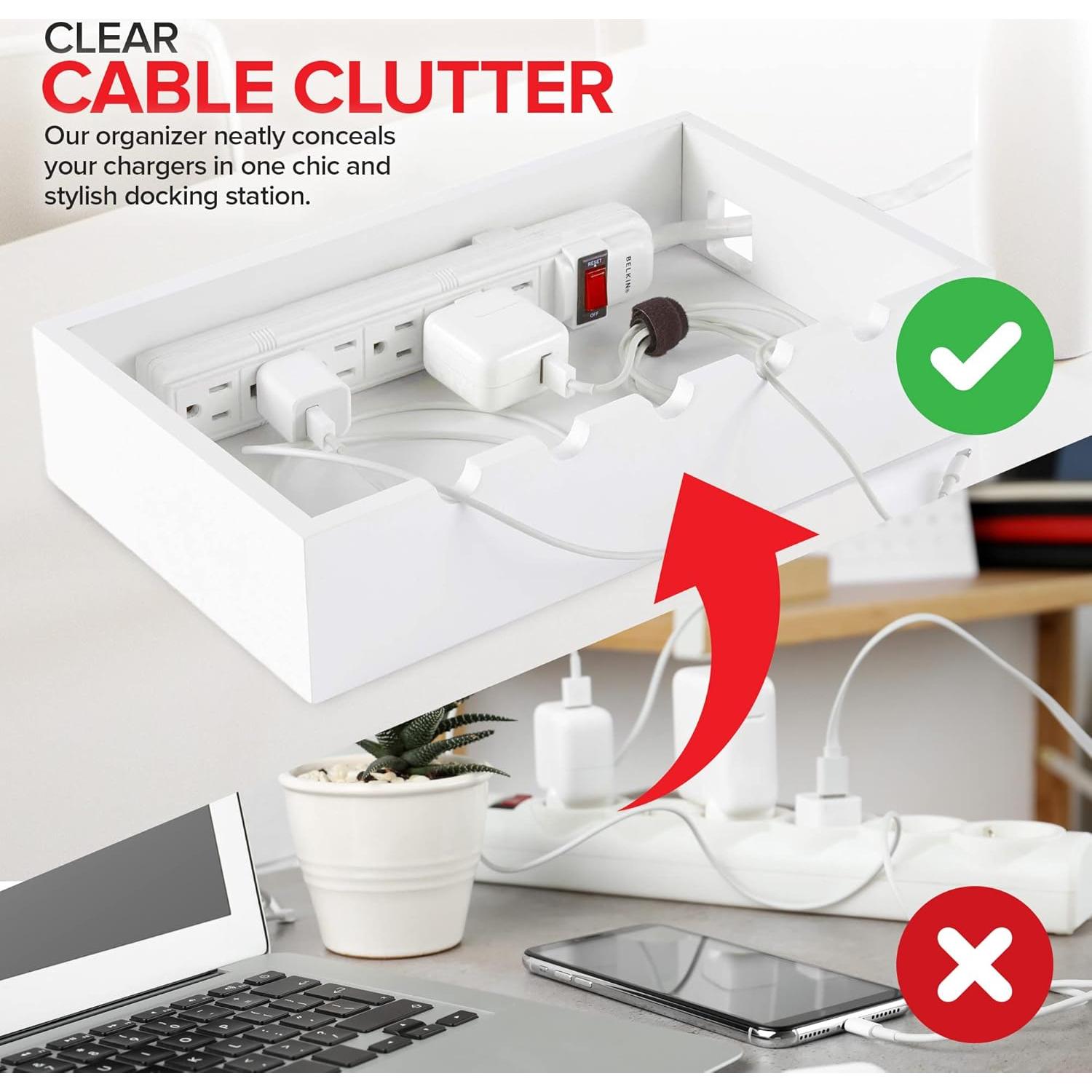 Estación de Carga de Madera Bambú Innovaciones Modernas Blanco