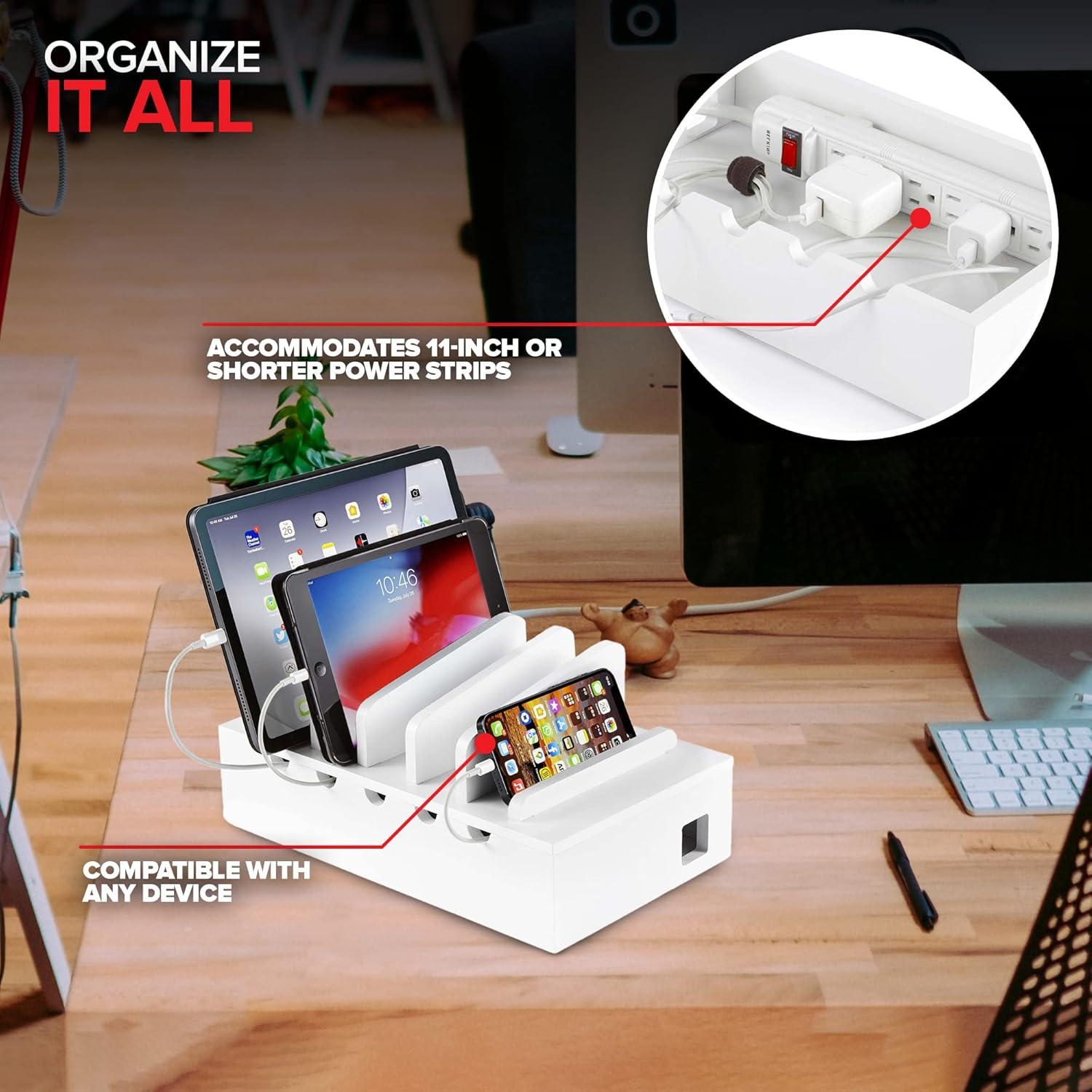 Estación de Carga de Madera Bambú Innovaciones Modernas Blanco