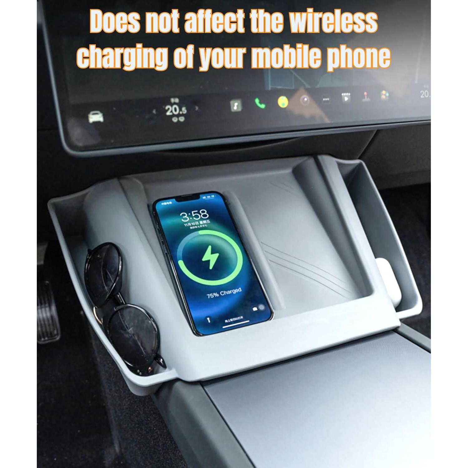 Organizador de Consola Central Tesla Model 3 Highland 2024 Gris