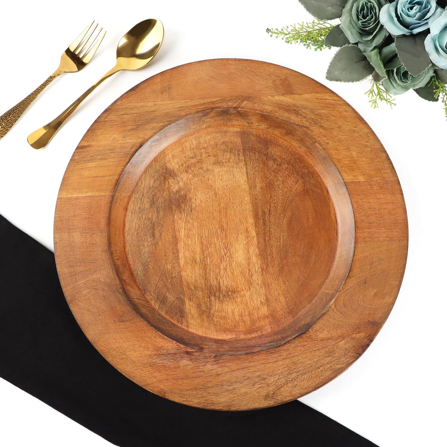 Conjunto de 2 Platos Cargadores de Madera Alpha 33 cm