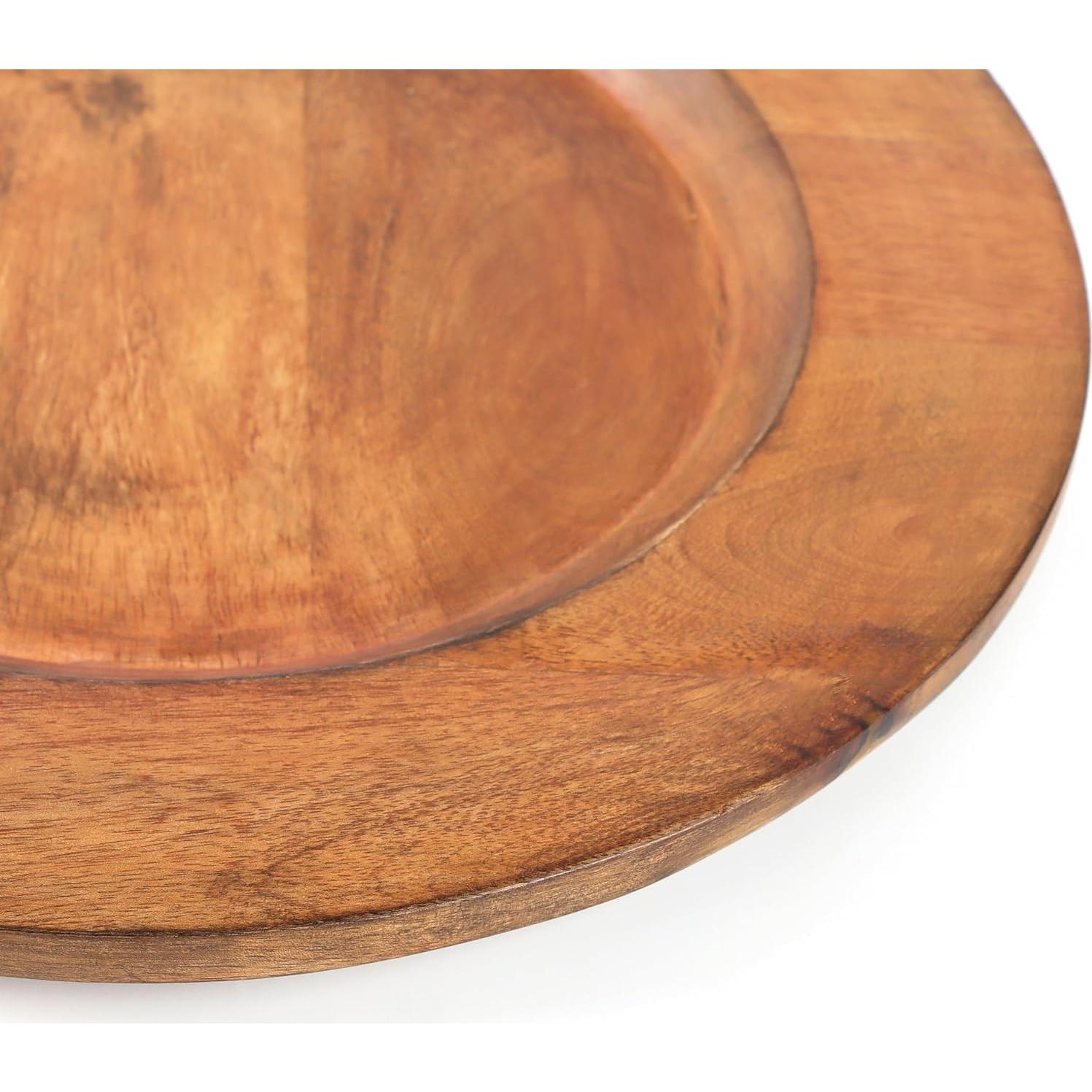 Conjunto de 2 Platos Cargadores de Madera Alpha 33 cm