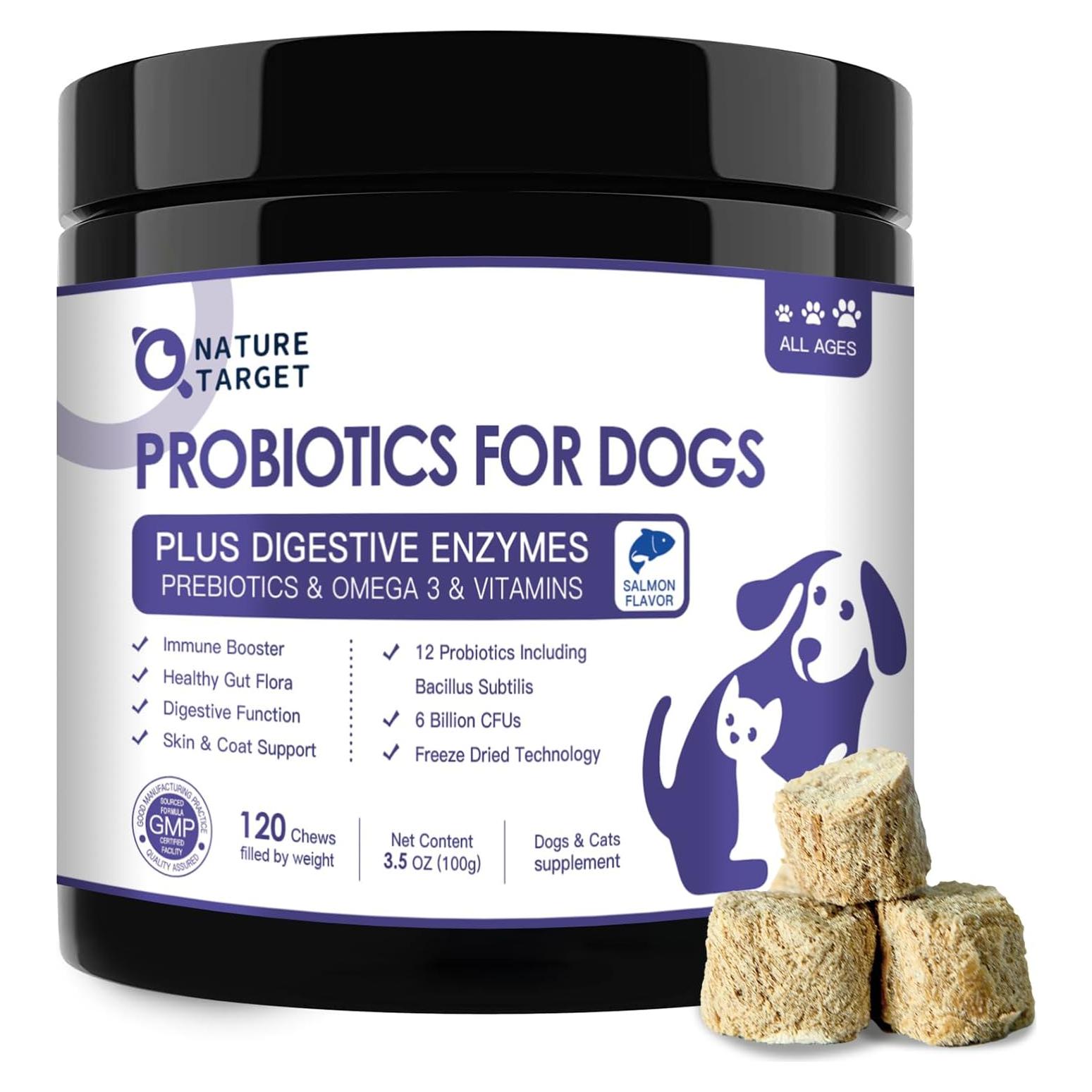 Probioticos Liofilizados para Perros Nature Target 120 Unidades
