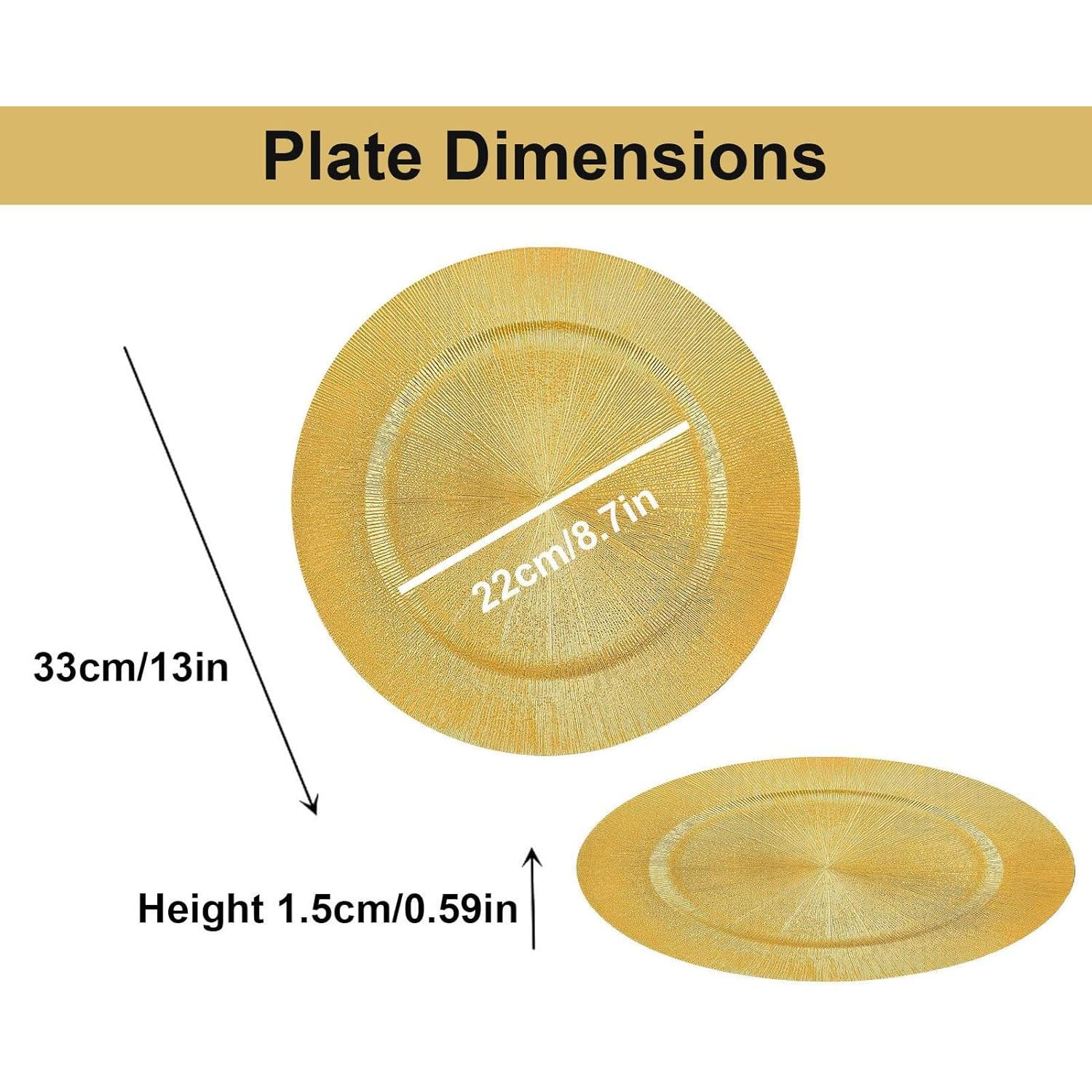 Paquete de 100 Platos Cargadores Dorados 33 cm Genérico