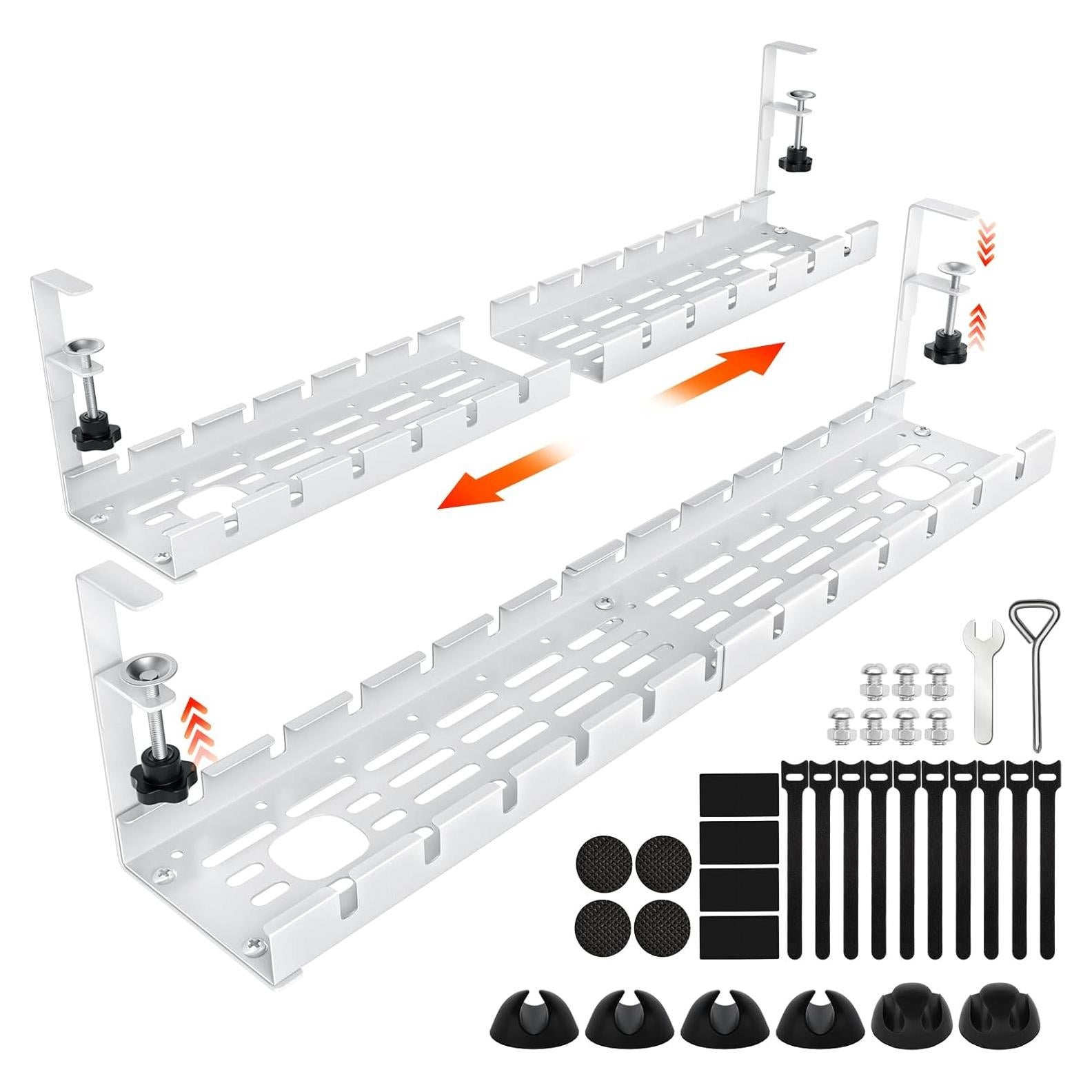 Bandeja de Gestión de Cables Shikha Extensible 39.88-78.74 cm Blanca