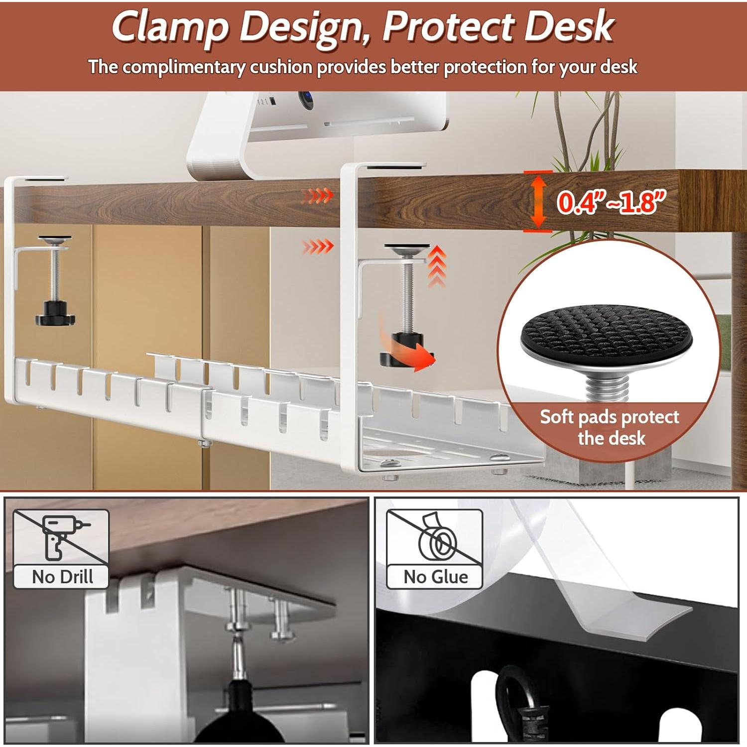 Bandeja de Gestión de Cables Shikha Extensible 39.88-78.74 cm Blanca