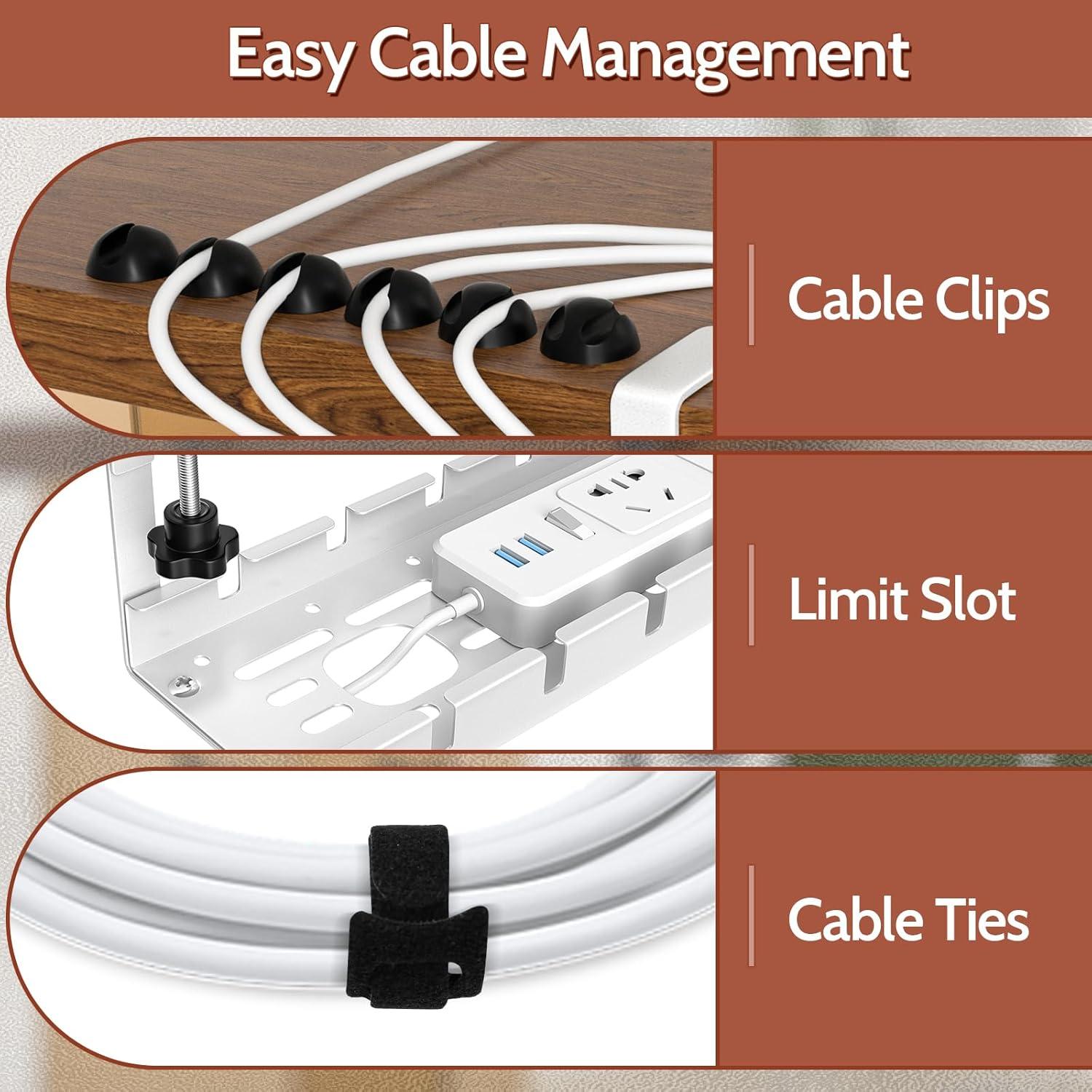 Bandeja de Gestión de Cables Shikha Extensible 39.88-78.74 cm Blanca