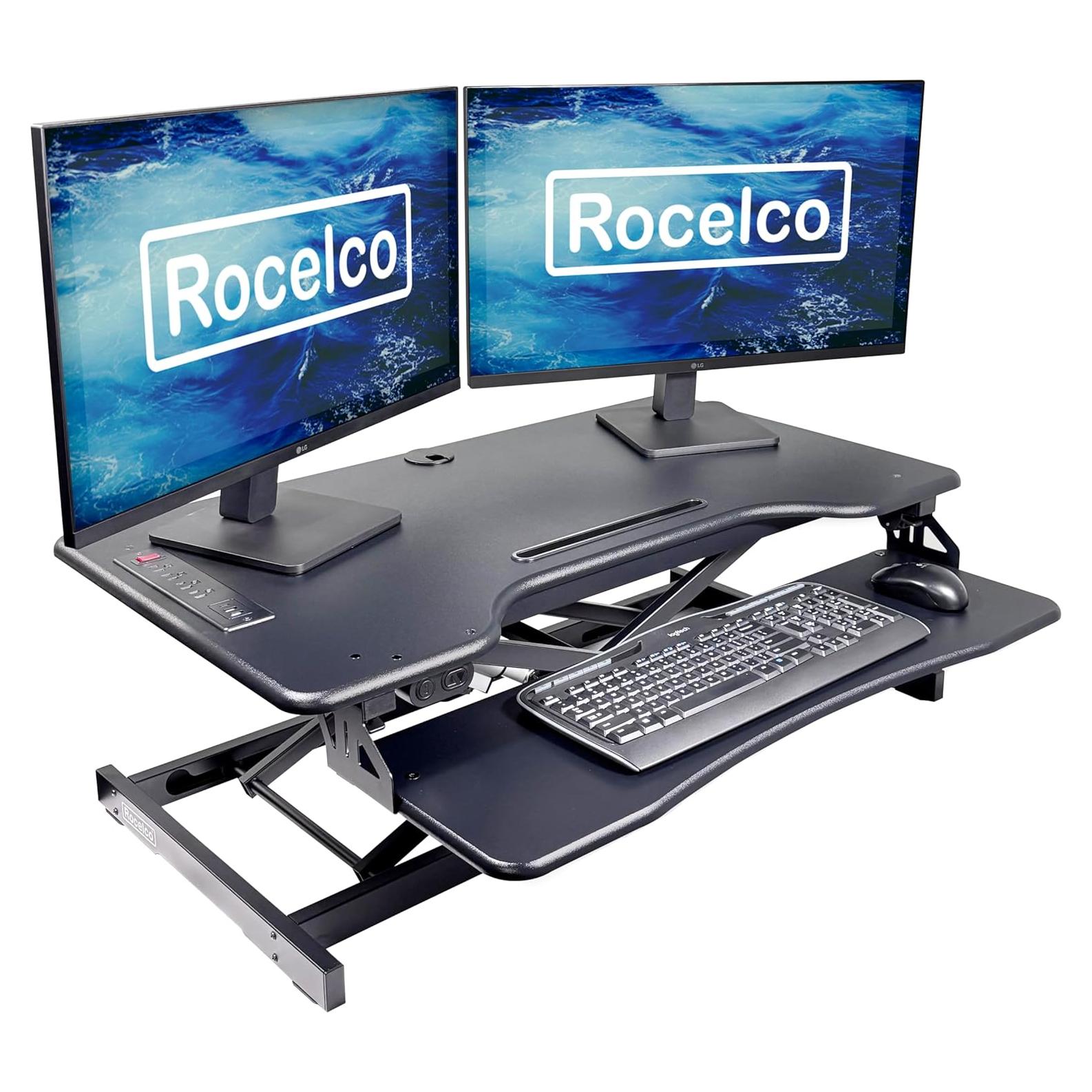 Elevador de Escritorio Eléctrico Rocelco EDR2B - Negro