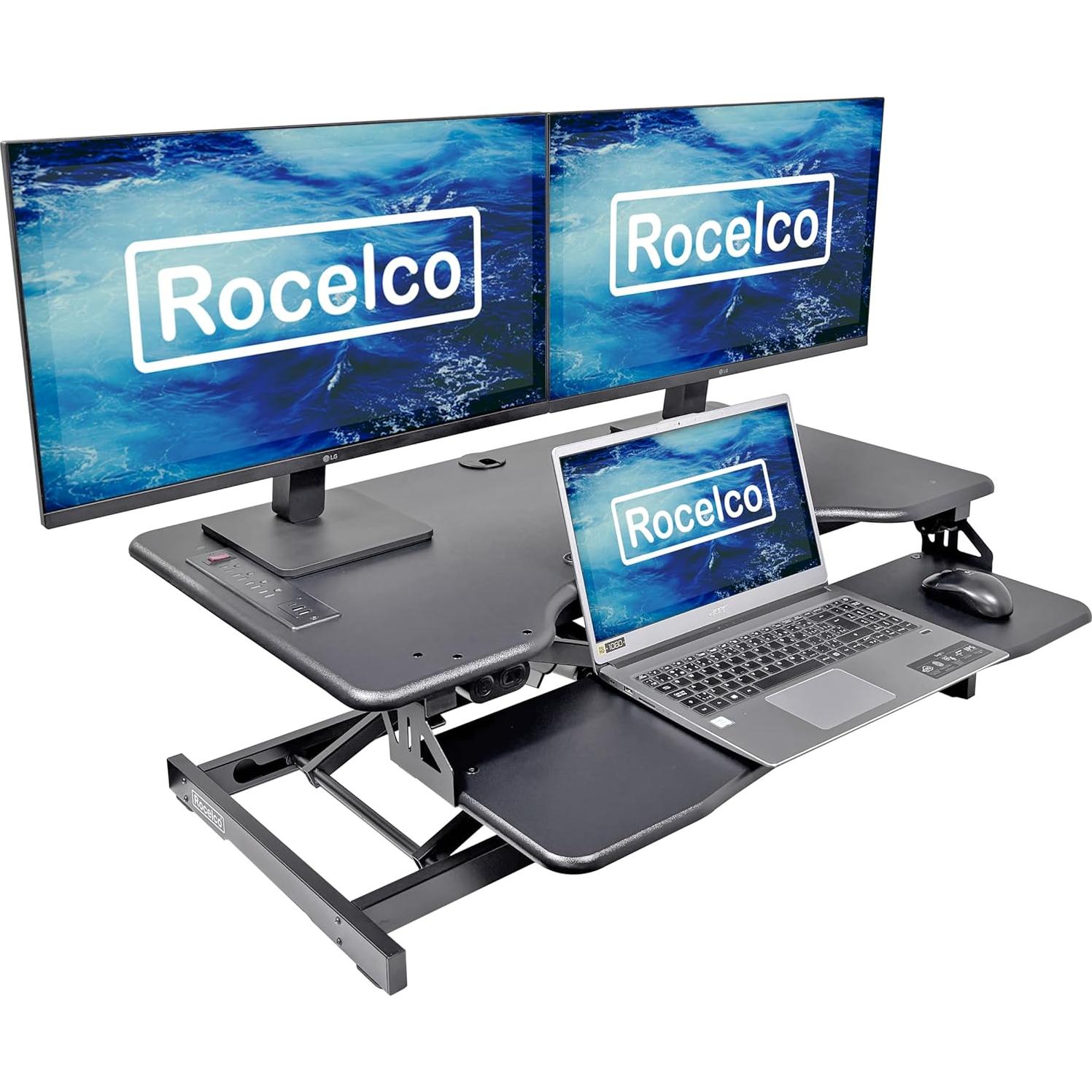 Elevador de Escritorio Eléctrico Rocelco EDR2B - Negro