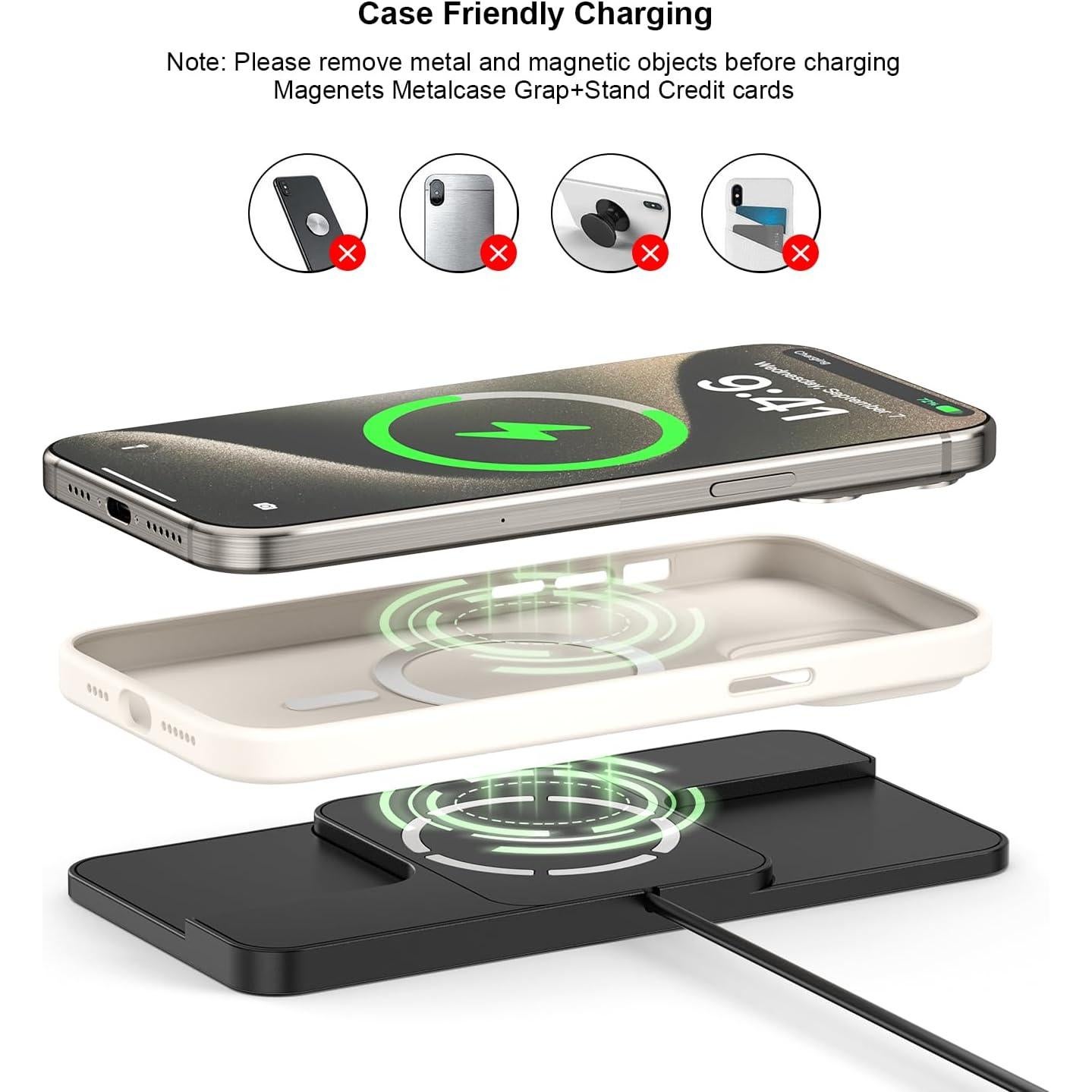 Cargador Inalámbrico Magnético SANMIDO C11MAG 15W Auto