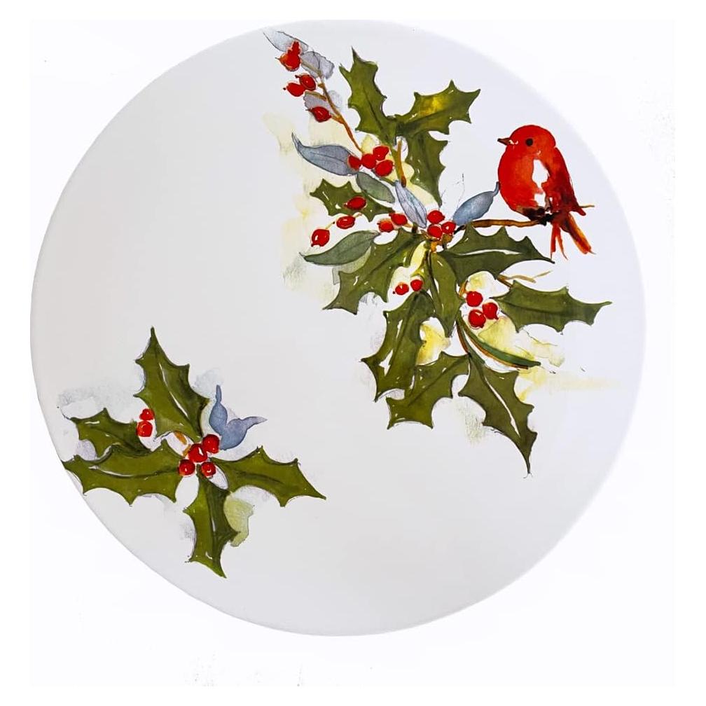 Bandeja Redonda de Servir Abbiamo Tutto 30.5 cm Hecha a Mano