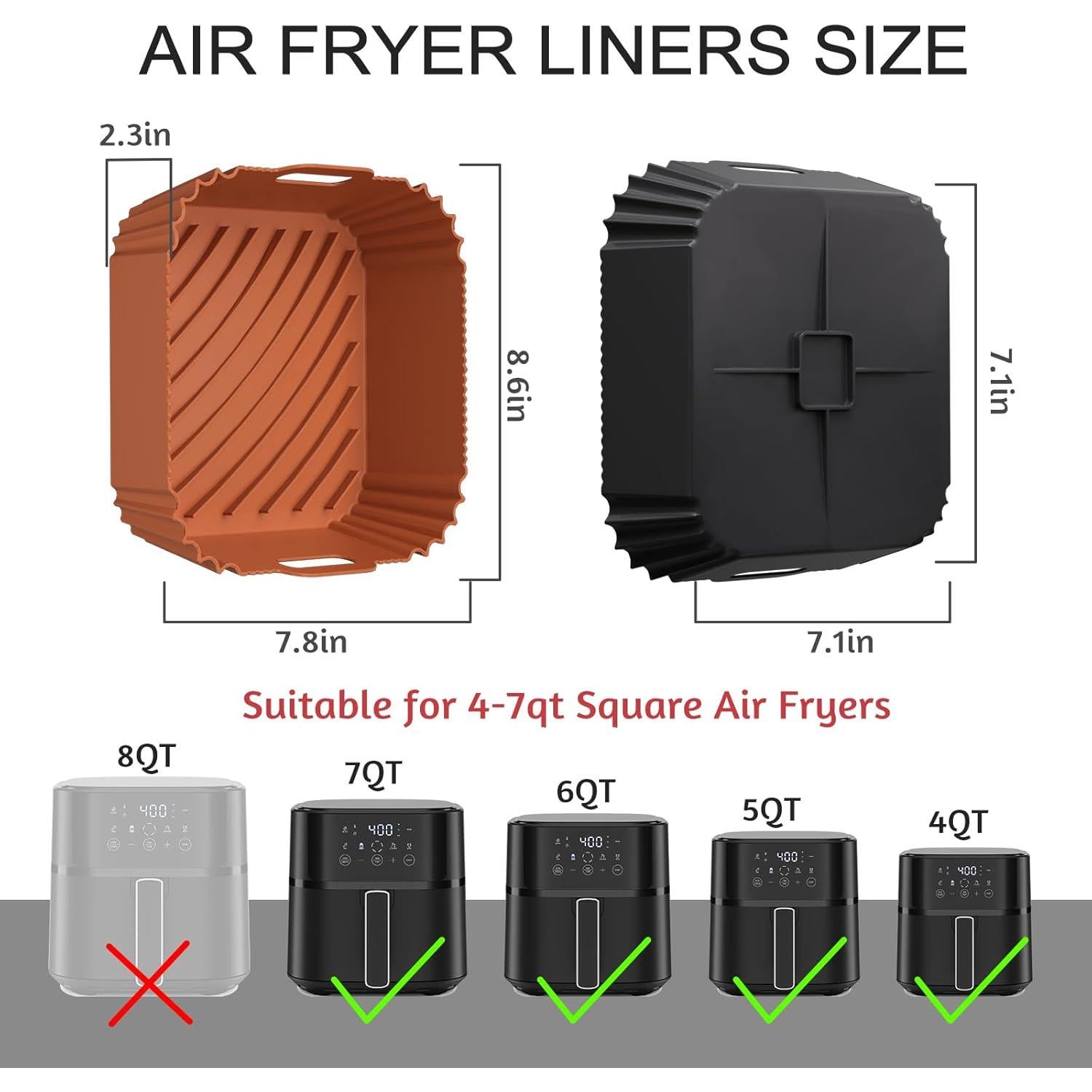 Forros de Silicona Viretec para Freidora de Aire 4-7Qt