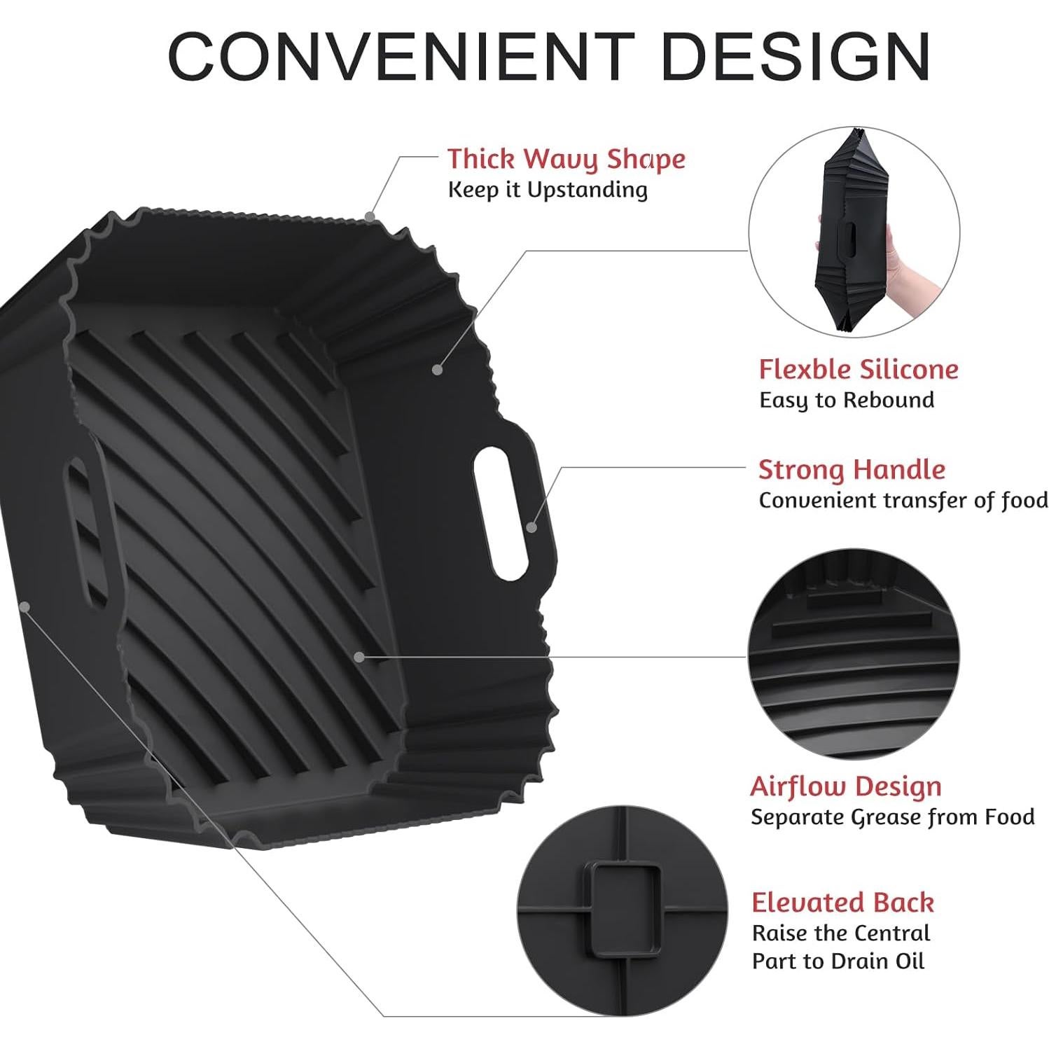 Forros de Silicona Viretec para Freidora de Aire 4-7Qt