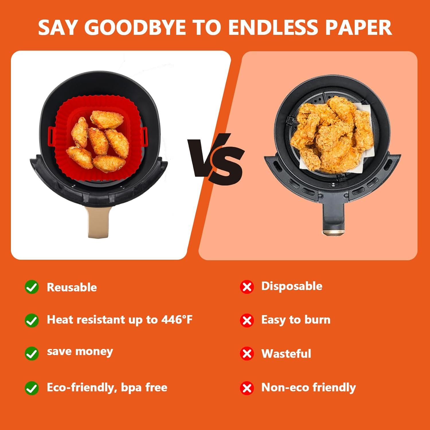 Forros de Silicona Reutilizables O-CONN para Freidora de Aire - 2 Piezas