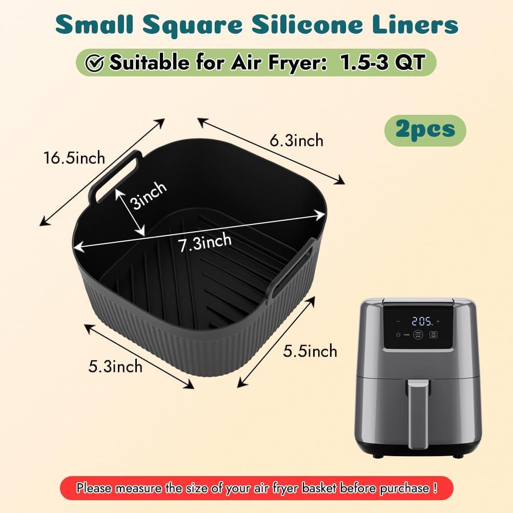 Forros de Silicona Reutilizables BYKITCHEN para Freidoras de Aire 1.89L