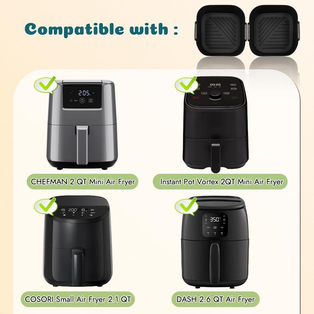 Forros de Silicona Reutilizables BYKITCHEN para Freidoras de Aire 1.89L