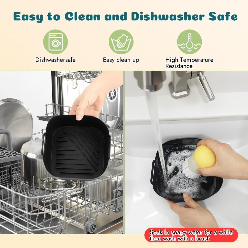 Forros de Silicona Reutilizables BYKITCHEN para Freidoras de Aire 1.89L