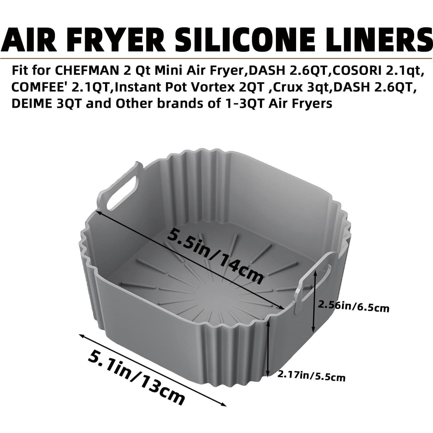 Forros de Silicona Reutilizables LYHOLKEER para Freidora 1-3QT