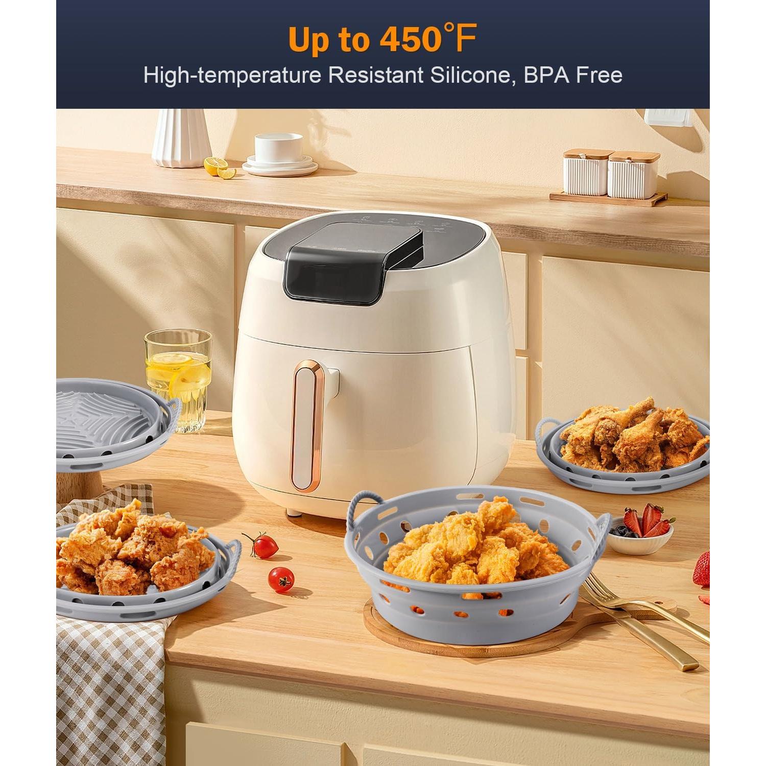 Forros de Silicona Reutilizables AMFOCUS para Freidora de Aire 21.6 cm