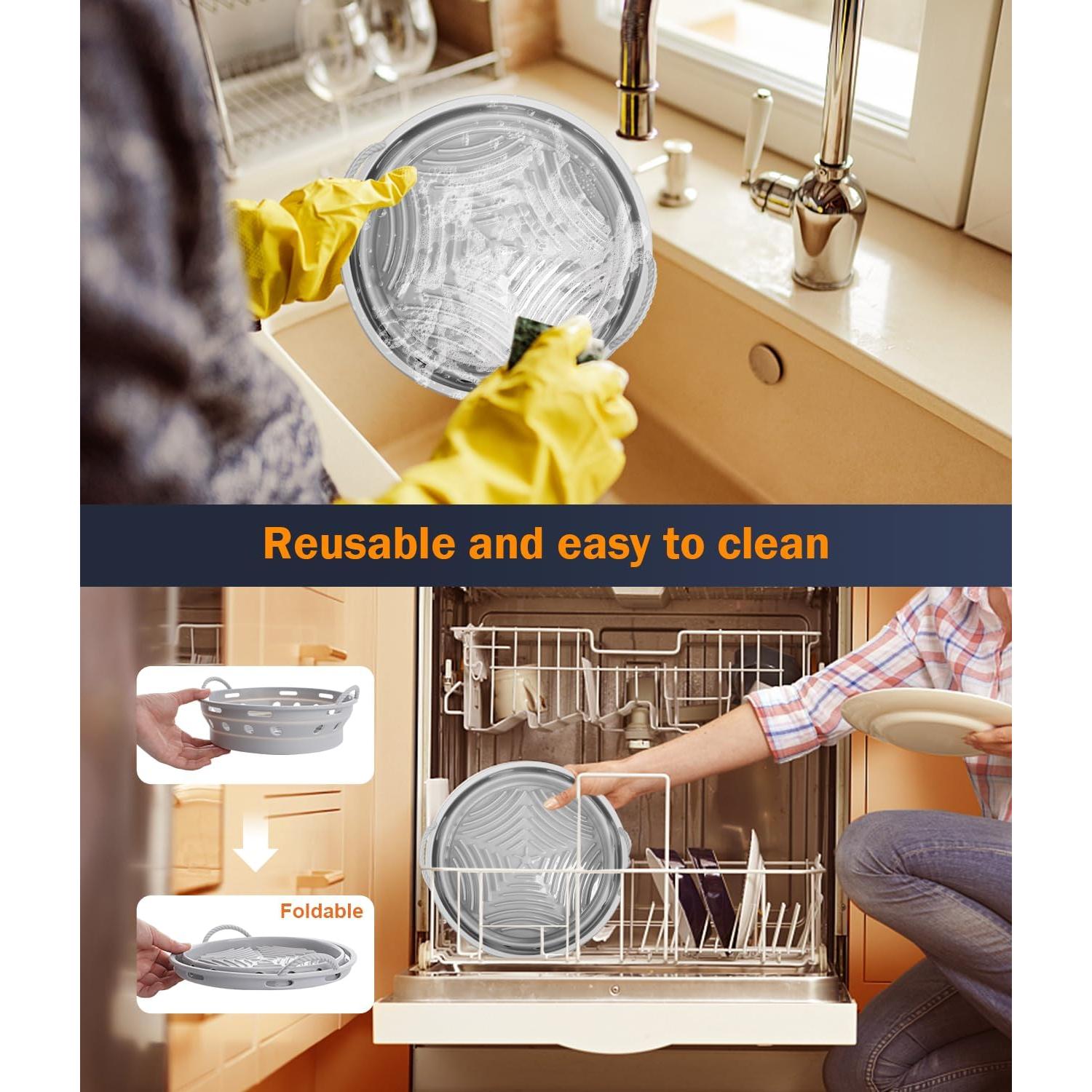 Forros de Silicona Reutilizables AMFOCUS para Freidora de Aire 21.6 cm