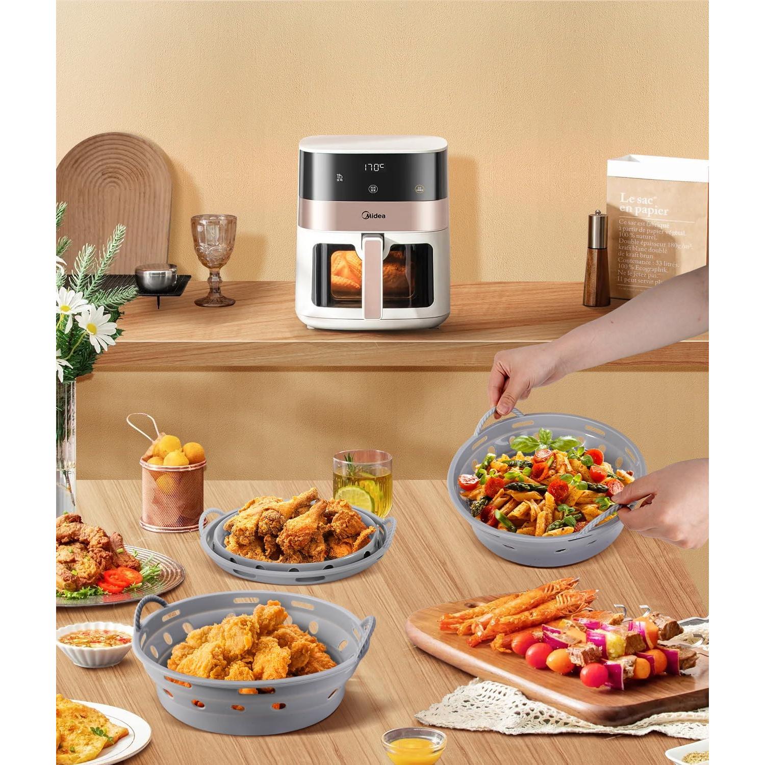 Forros de Silicona Reutilizables AMFOCUS para Freidora de Aire 21.6 cm