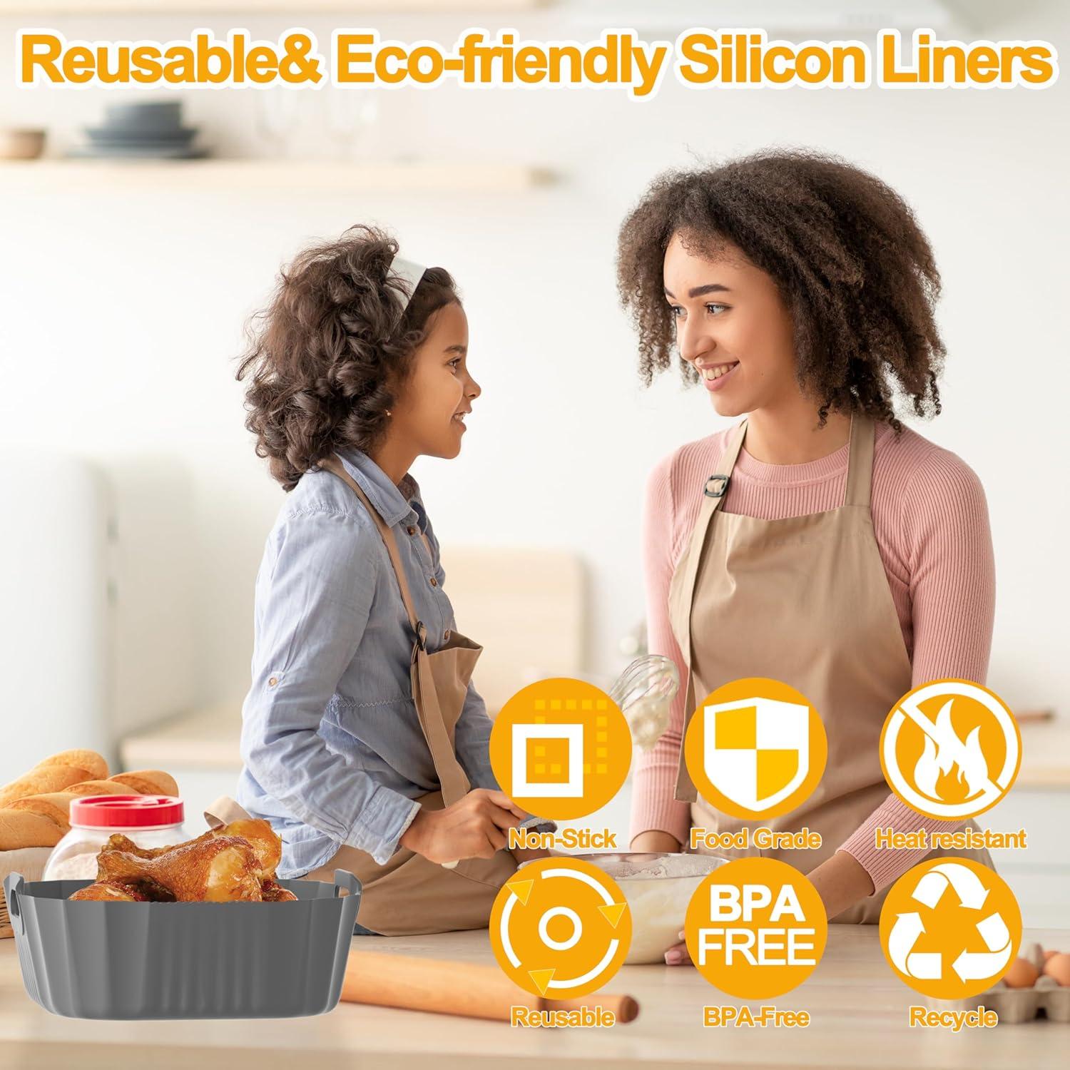 Forros de Silicona Reutilizables SkillDance para Freidora Ninja Crispi