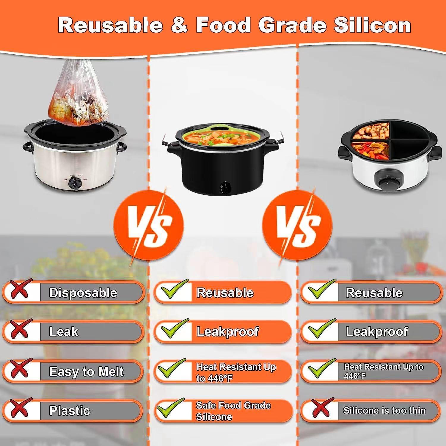 Forros de Silicona Reutilizables Ycgcp para Olla de Cocción Lenta 6-10 Qt