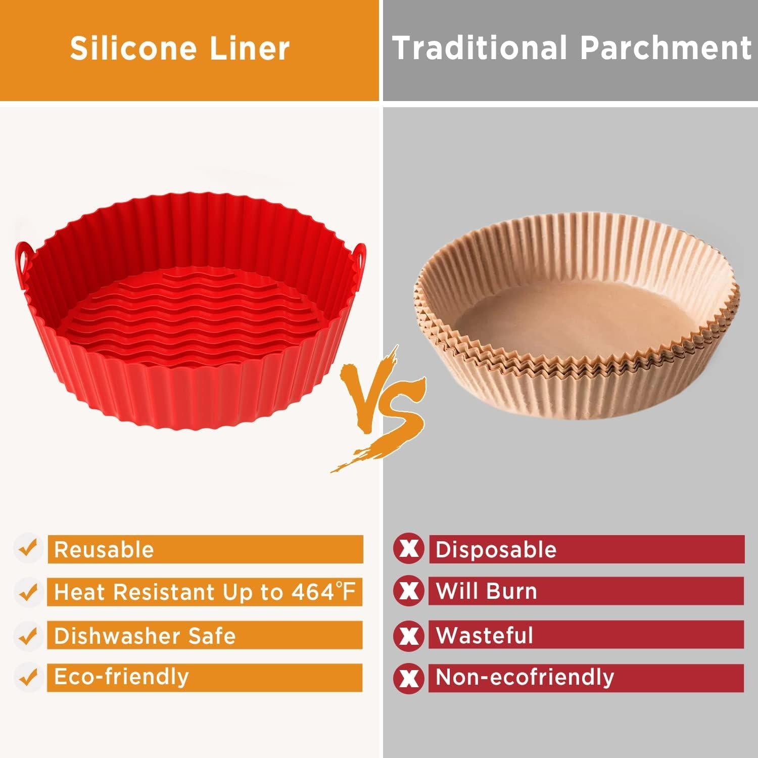 Forro de Silicona Reutilizable OUTXE 19cm para Freidora de Aire