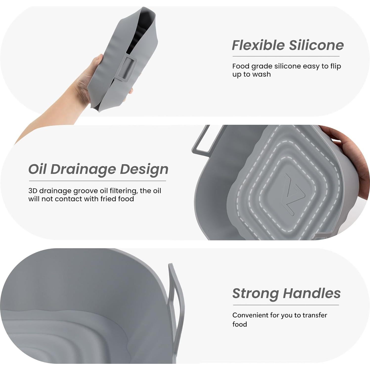Forros de Silicona Reutilizables Li & Zhao para Freidora de Aire 20.5 cm - 2 PCS