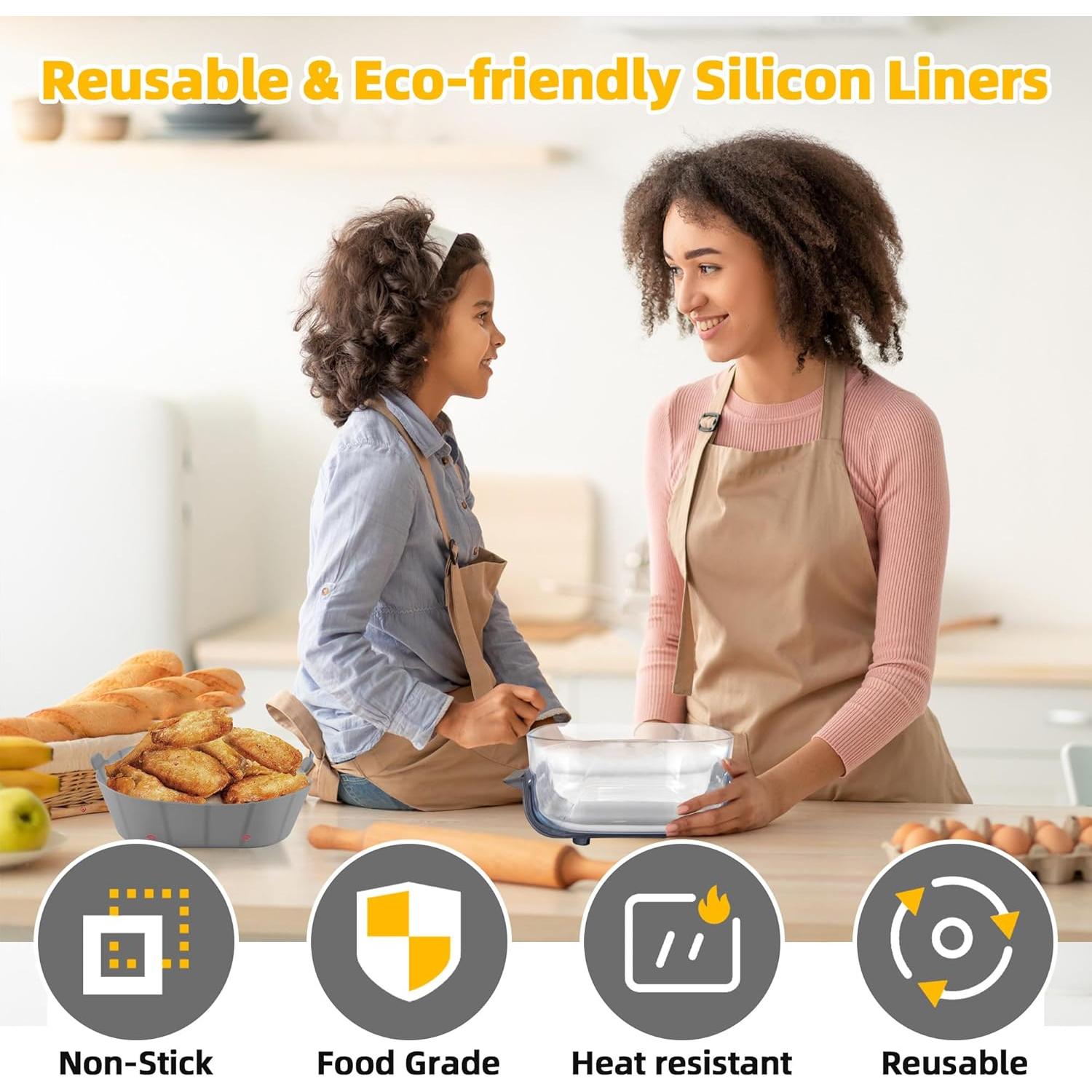 Forros de Silicona Reutilizables SIUDANGKA para Freidora Ninja Crispi