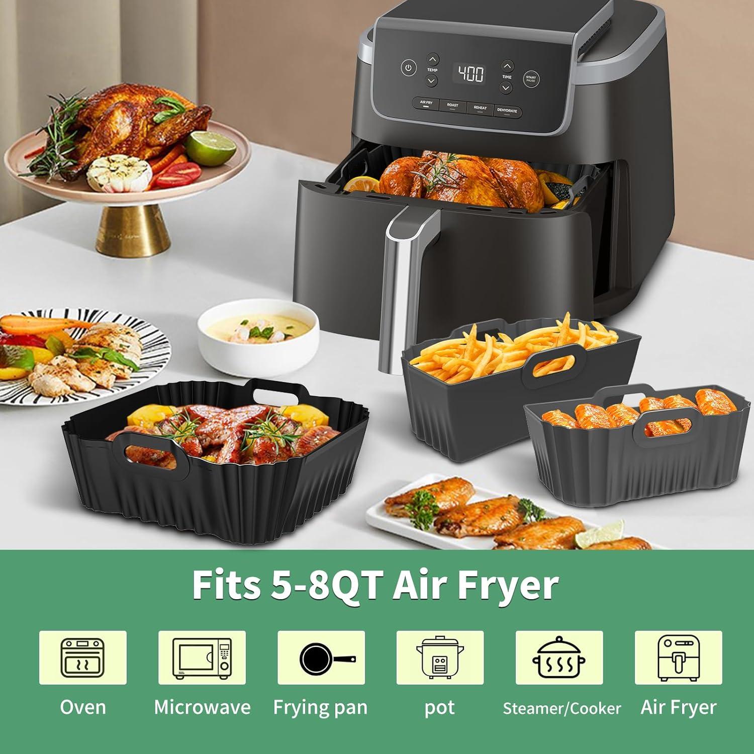 Forros de Silicona para Freidora de Aire HOMELYLIFE 9" 3 Piezas