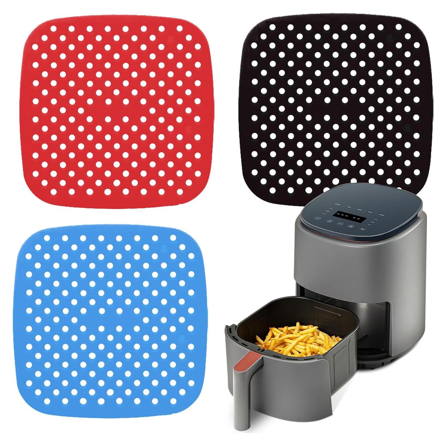 Forros de Silicona XHQHSZ para Freidora de Aire - 3 Tapetes Reutilizables