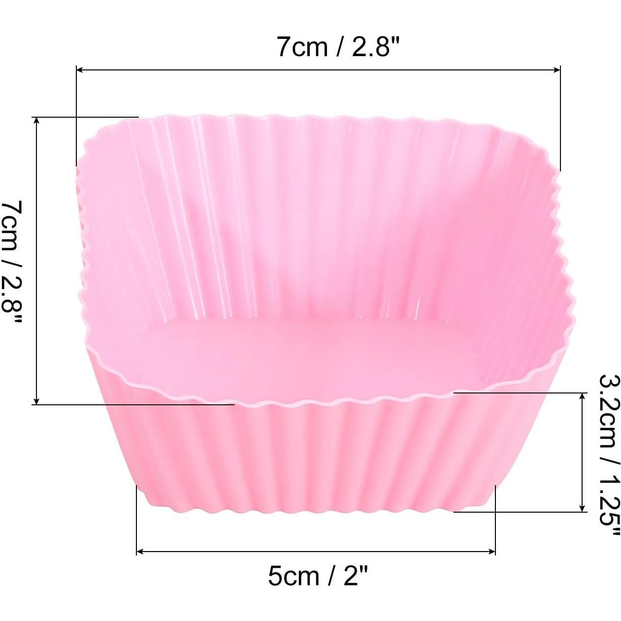 Moldes de Silicona Cuadrados uxcell - 18 Piezas Rosa Antiadherentes