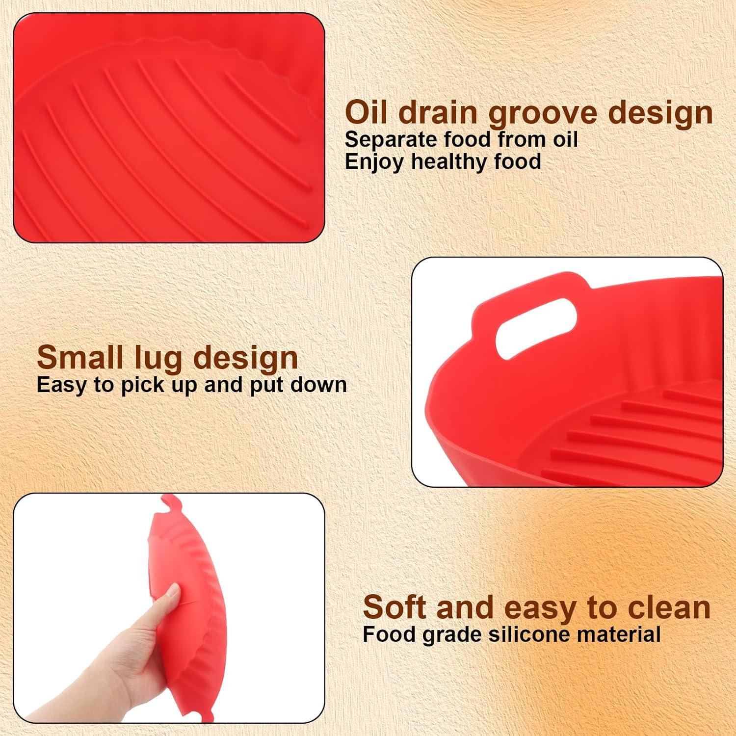 2 Ollas de Silicona Antiadherentes para Freidora de Aire 17x20cm