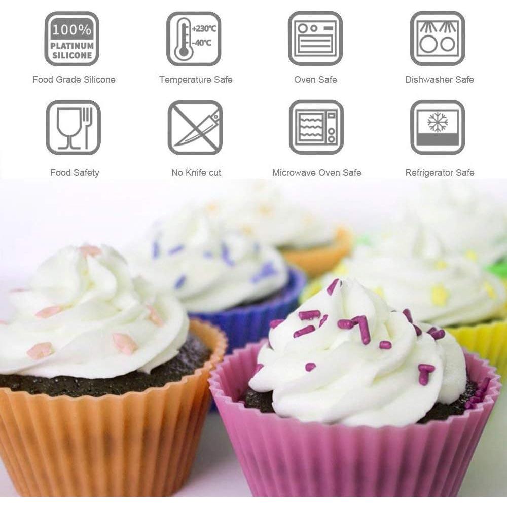 Moldes de Cupcake de Silicona Mirenlife 24 Piezas Reutilizables