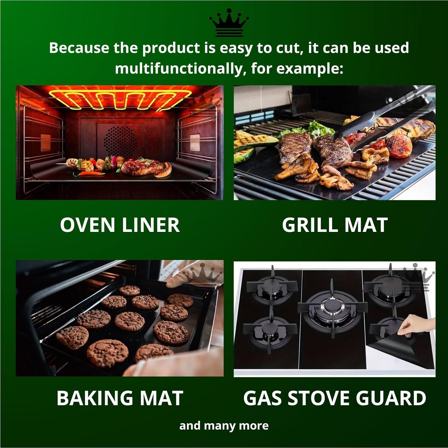 Forros de horno Crown 3 piezas silicona antiadherente 40x33cm