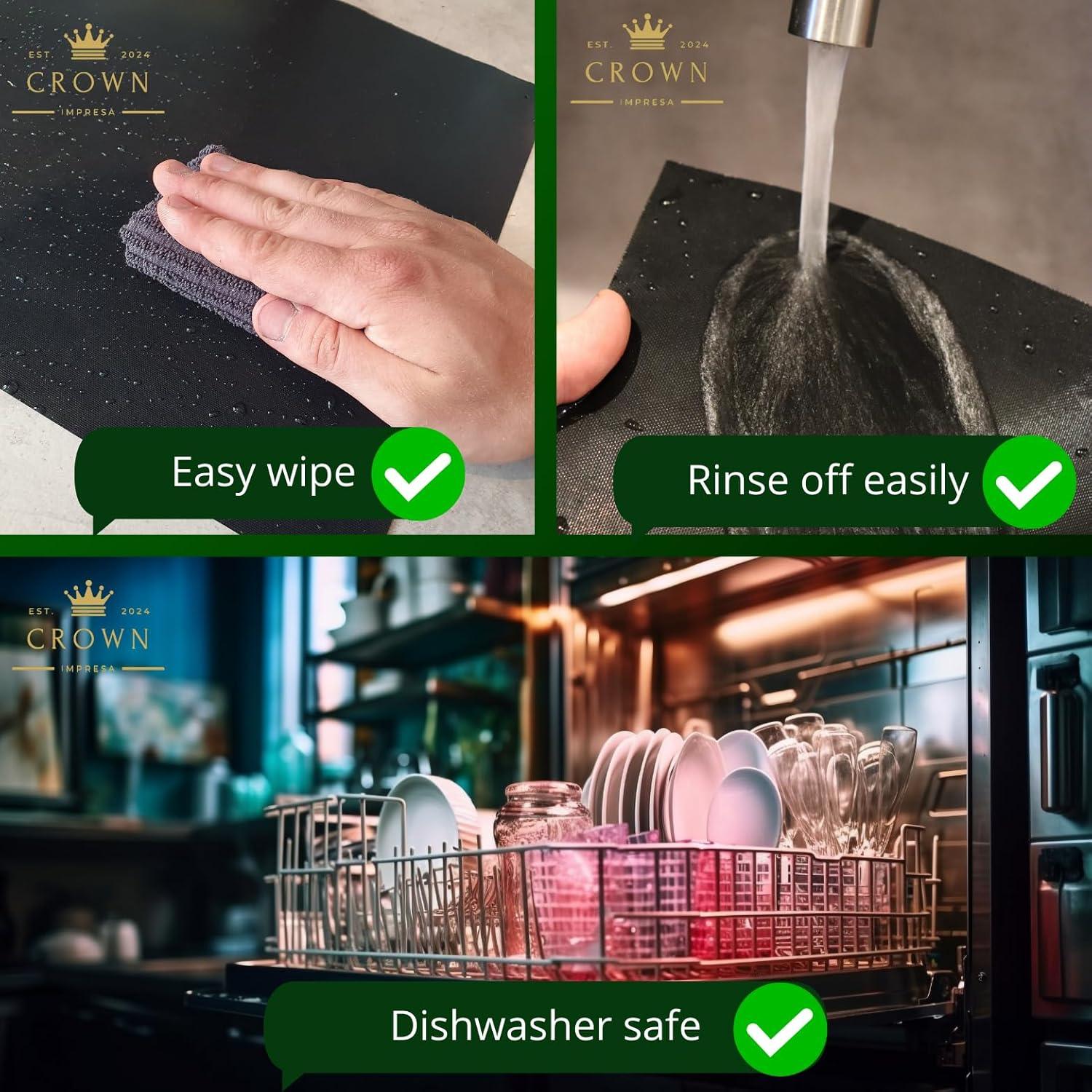 Forros de horno Crown 3 piezas silicona antiadherente 40x33cm