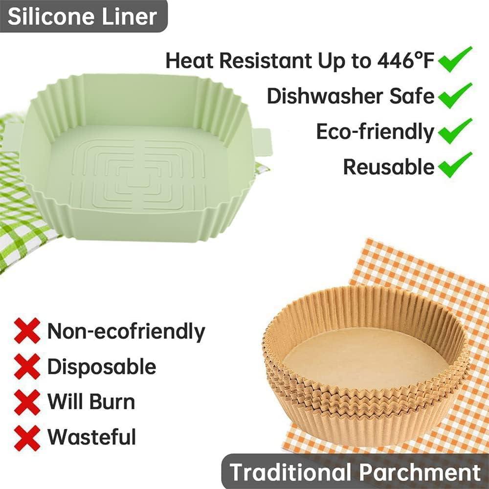 Forros de Silicona para Freidoras de Aire Vitrix 19.5 cm - Reutilizables y Resistentes al Calor