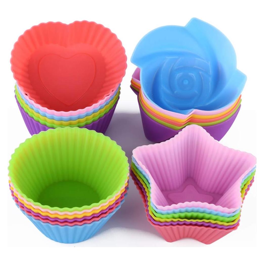 Tazas de Hornear de Silicona Mirenlife - 24 Piezas - 4 Formas